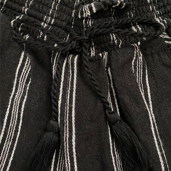 Briggs Black White Shorts Tasseled Drawstring High Rise Pockets Small S - Picture 7 of 16